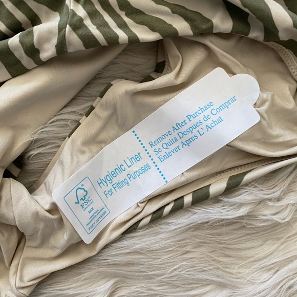 Andie Swim Stripe Olive Green Zebra Animal Print Hipster Bikini Bottom Swimsuit - Picture 9 of 11